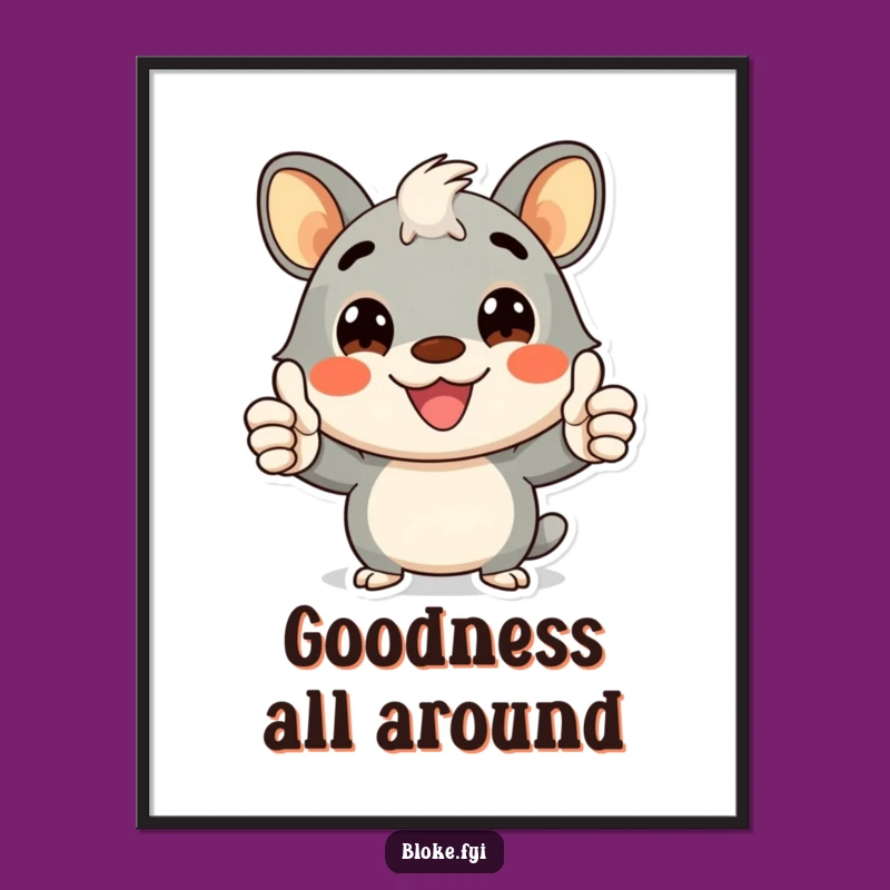 Funny Bloke Animal Thumbs-Up Digital Art - Cheerful Approval Download