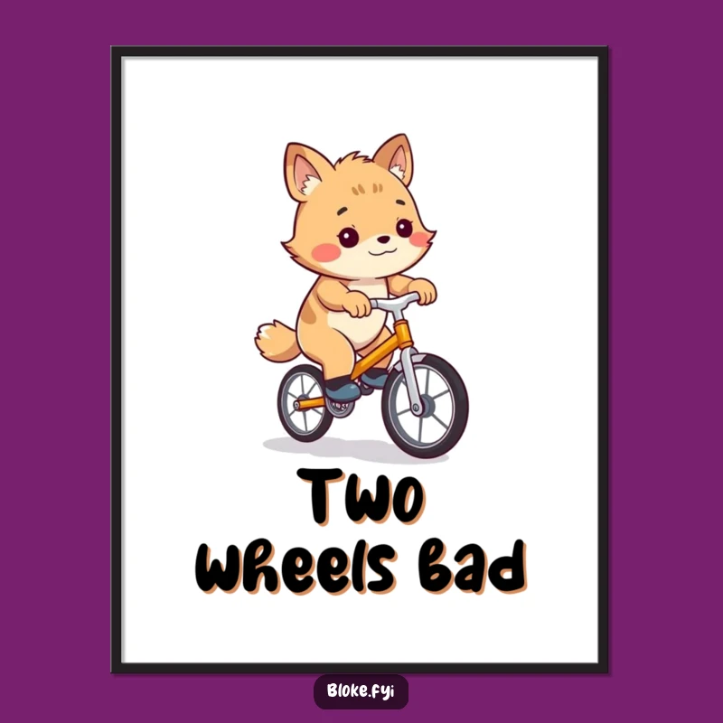 Funny Bloke Animal Unicycle Digital Art - Instant Hilarious Wall Decor