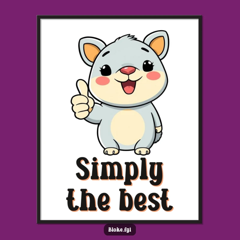 Funny Bold Animal Thumbs-Up Digital Print: Instant Cheerful Decor
