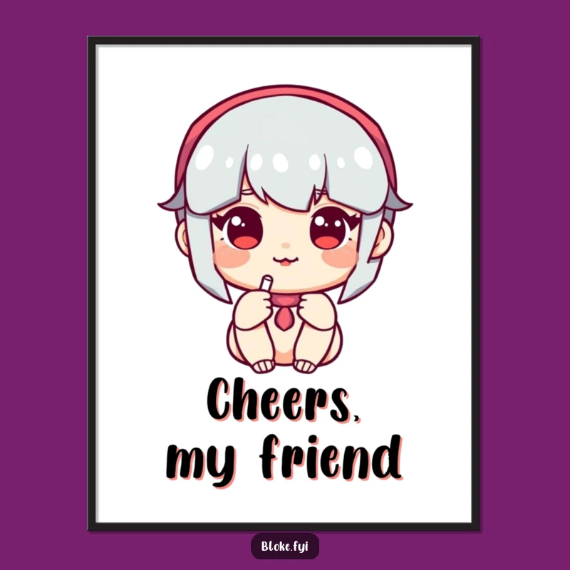 Funny Digital Art: Amiable Character Offers Pint - Instant Humorous Decor