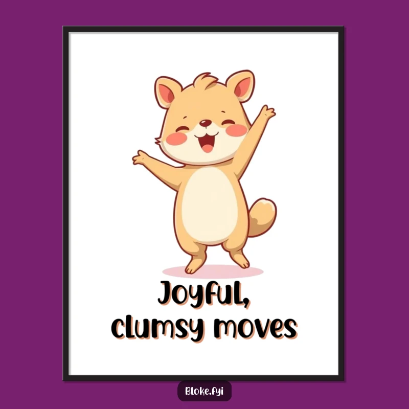 Funny Digital Art: Clumsy Joyful Dance Animal - Instant Humorous Decor