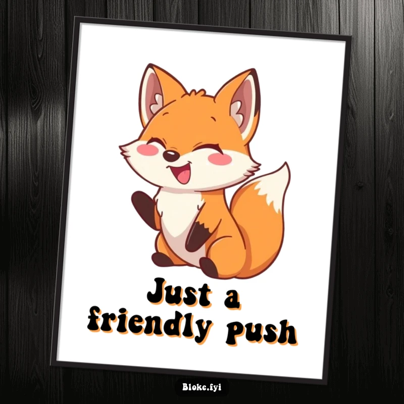 Funny Fox Digital Art: A cheerful fox with a hearty laugh gives a playful nudge, capturing a moment of pure, infectious fun.