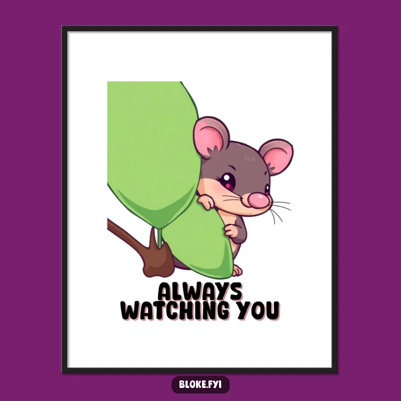 Funny Platypus Digital Art, Curious Peeker Design, Hilarious Instant Download Wall Art