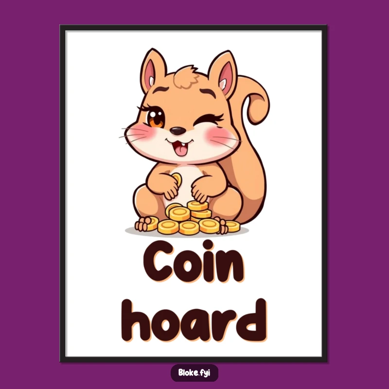 Funny Squirrel Wink Digital Print: Mischievous Art! The Perfect Funny Gift Download.