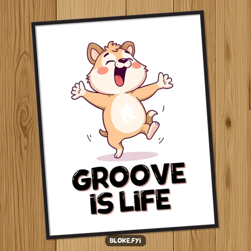 Funny Bloke Animal Digital Art Print: High-resolution artwork of a character performing an outrageously funny dance, ready for instant printing.