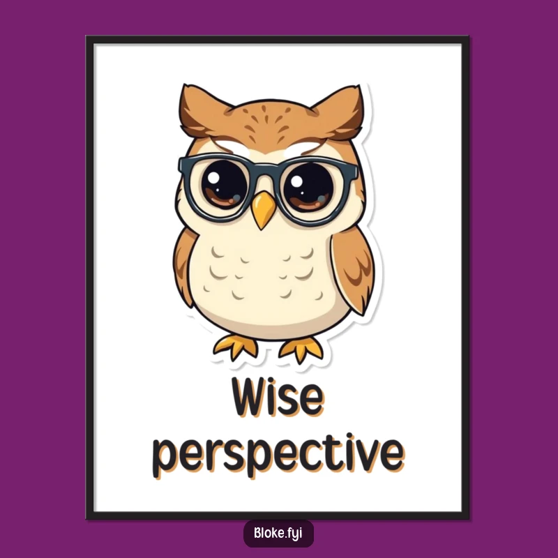 Instant Funny Owl Spectacles Print, Wise Owl Download, Intellectual Wall Art