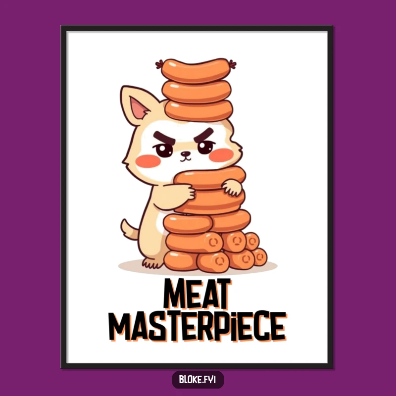 Funny Sausage Tower Bloke Animal Digital Art - Instant Foodie Decor