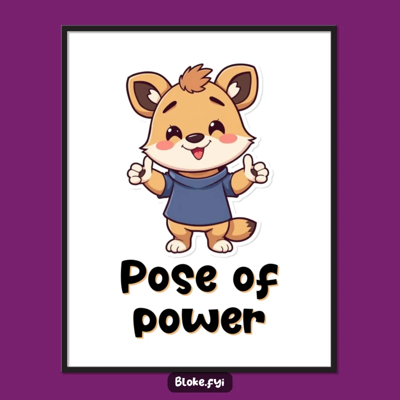 Funny Animal Character Pose Digital Art - Instant Casual Decor, Unique Funny Gift