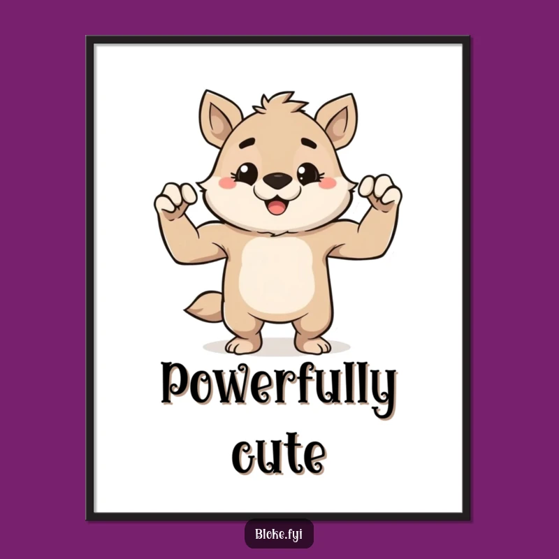 Funny Digital Art Muscle Flex Animal Print: Instant Power Decor