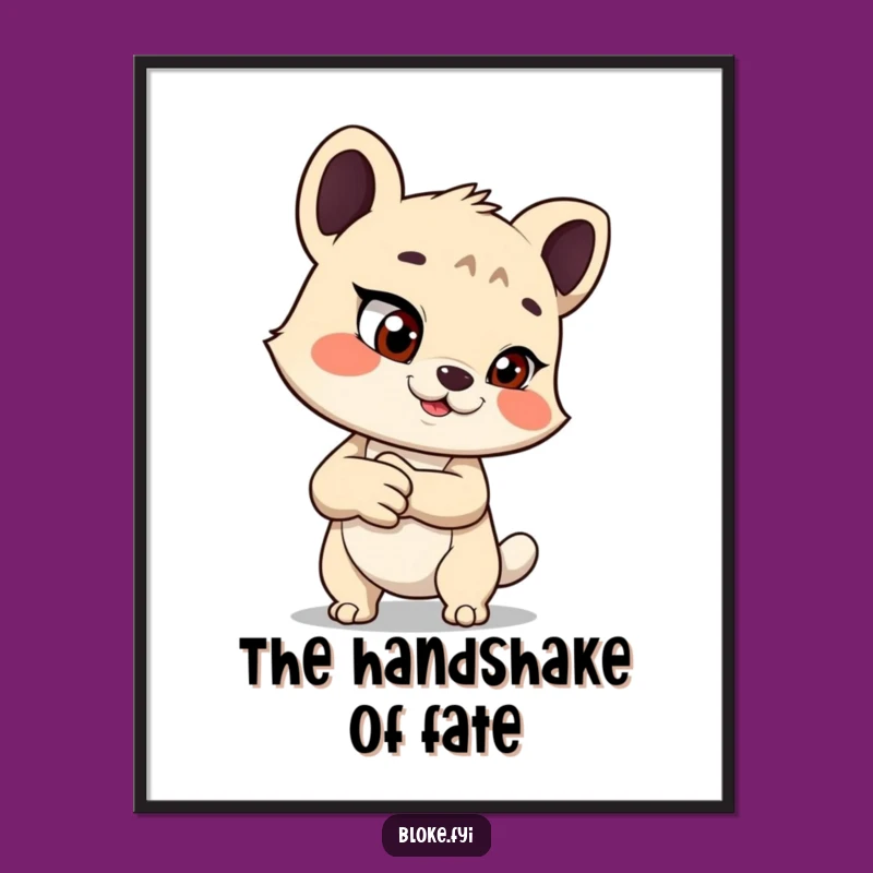 Funny Mischievous Handshake Digital Art - Printable for Playful Spaces, Unique Funny Gift