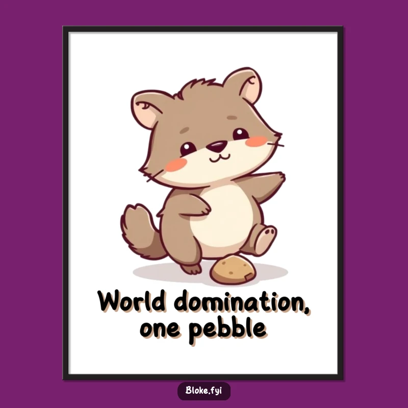 Funny Scruffy Animal Pebble Kicker Digital Art Print: Instant Relatable Humor