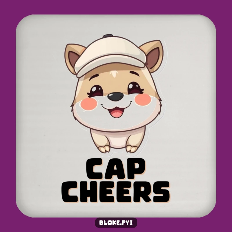 Funny Cute Animal Flat Cap Coaster - Protect Surfaces with a Grin