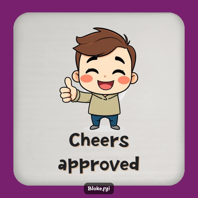 Funny Thumbs Up Guy Coaster: Cheerful Drink Gift