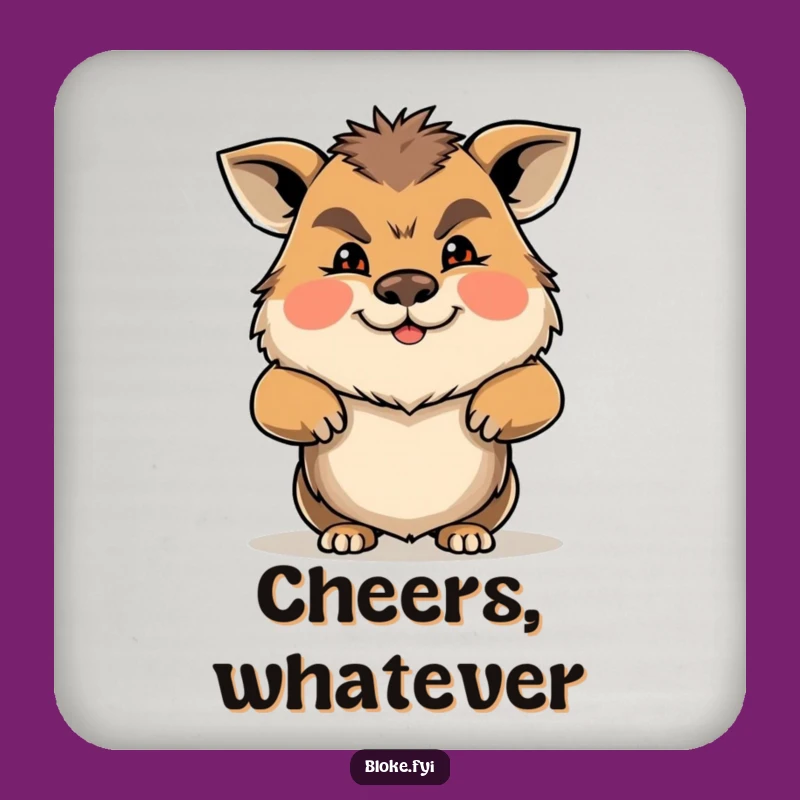 Funny Gruff Animal Shrug Coaster: Protect Drinks with a Shrug