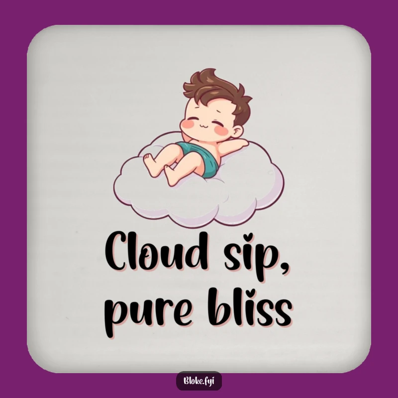 Funny Cloud Lounger Coaster, Gift for Relaxed Drink Settings