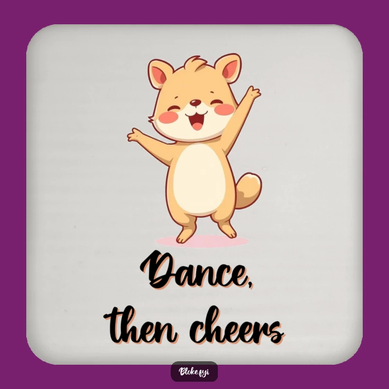 Funny Drink Coaster: Clumsy Joyful Dance Animal - Humorous Table Protector