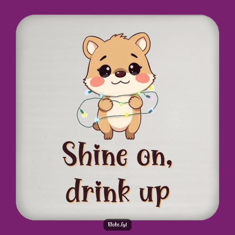 Funny Bloke Animal Fairy Lights Coaster - Protect Surfaces with Humor