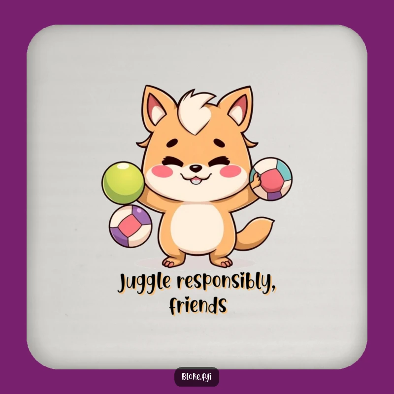 Funny Bloke Animal Juggler Coasters - Protect Surfaces with Playful Skill