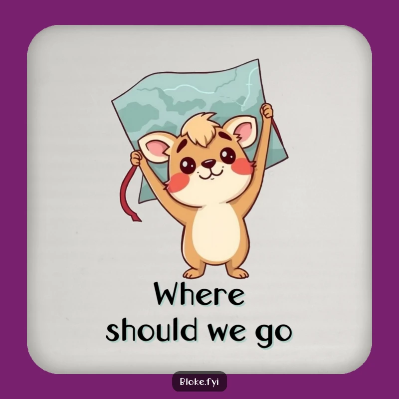 Funny Bloke Animal Map Coaster - Protect Surfaces with Confusion