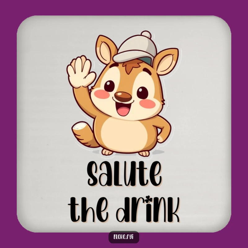 Funny Bloke Animal Salute Drink Coaster - Jaunty Protection for Surfaces