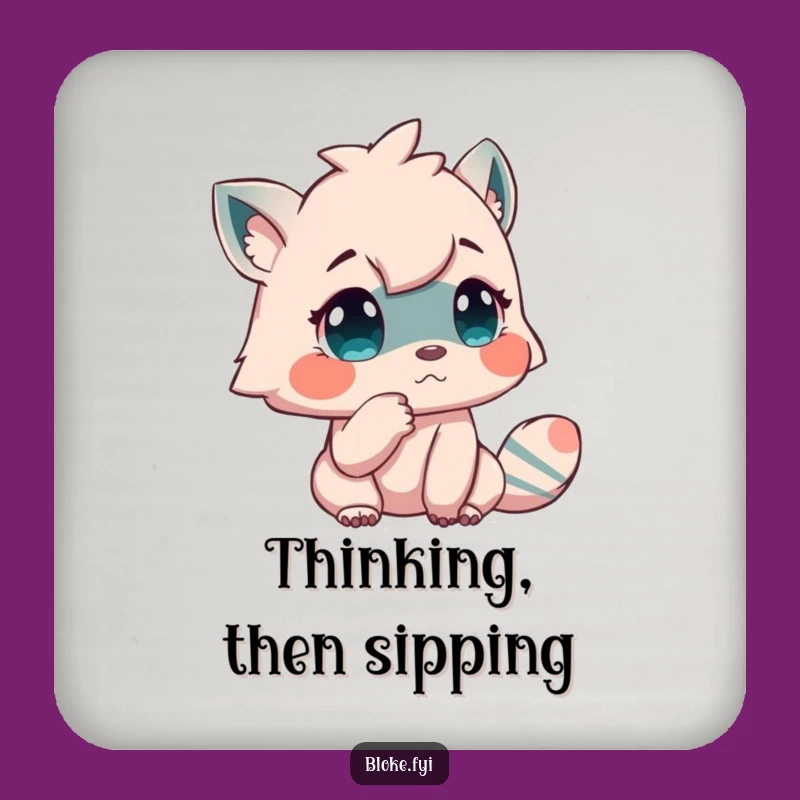 Funny Contemplation Coaster - Pondering Protection, Perfect Funny Gift