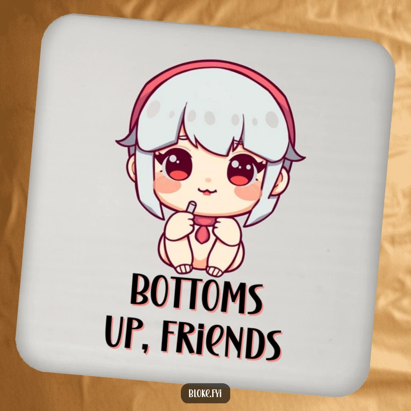 Funny Drink Coaster: A friendly character with an open gesture offers a pint, protecting surfaces with a humorous touch.