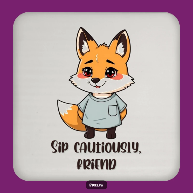 Funny Fox Coaster Set: Scruffy Fox Casual Table Protection