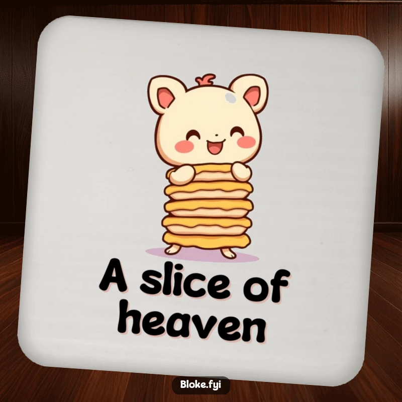 Funny Drink Coasters: A stubby figure balances pies, offering a humorous and stylish surface protector.