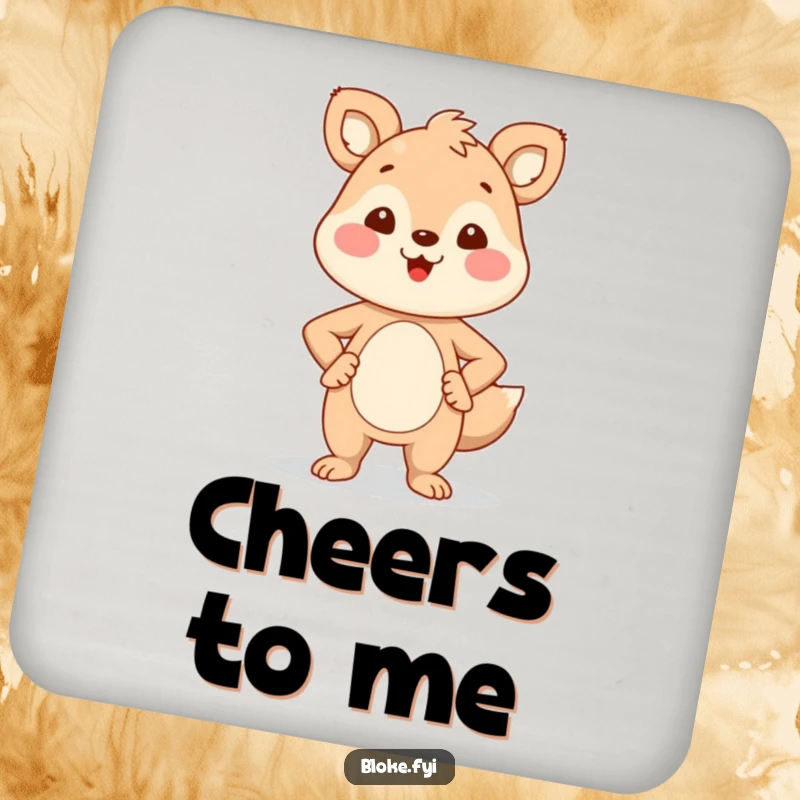 Funny Coasters: A smiling animal stands proudly with hands on hips, providing humorous and functional protection for your surfaces.