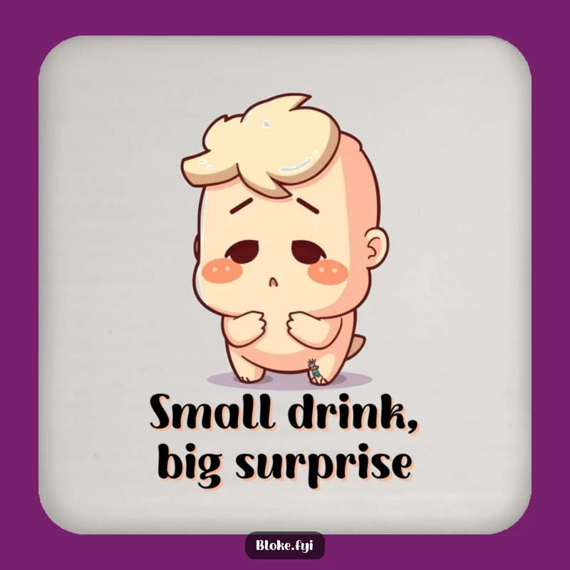 Funny Surprised Bloke Coaster, Gift for Shocked Drinkers