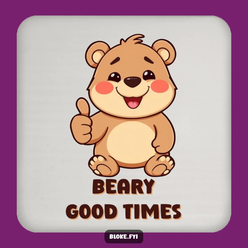 Funny Thumbs Up Bear Coasters: Cheerful Protection, Goofy Table Gift!
