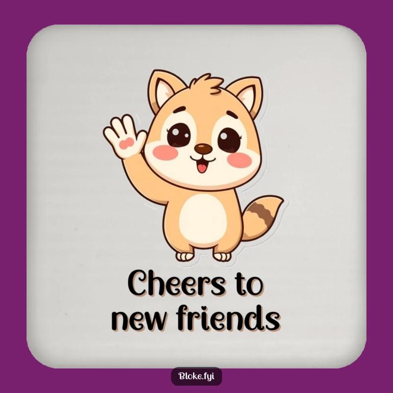 Funny Waving Animal Coaster: Enthusiastic Protection for Humorous Table Decor