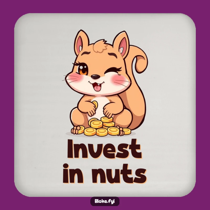 Funny Squirrel Coin Counting Coaster: Protect Surfaces with Sass! A Great Funny Gift.