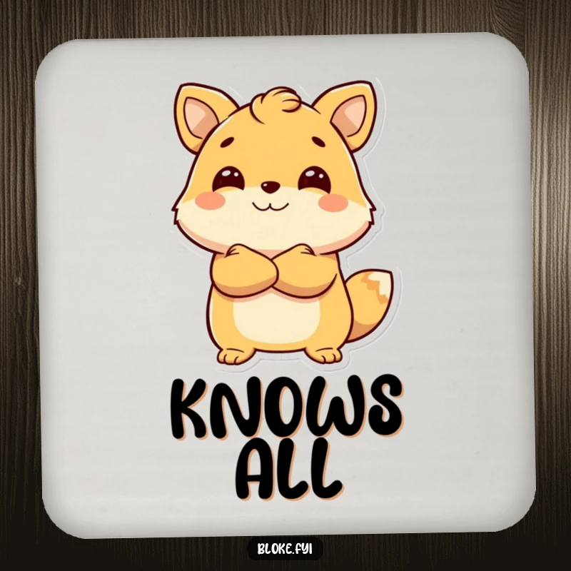 Funny Drink Coasters featuring a smiling animal with crossed arms, looking ahead confidently, protecting surfaces with style.