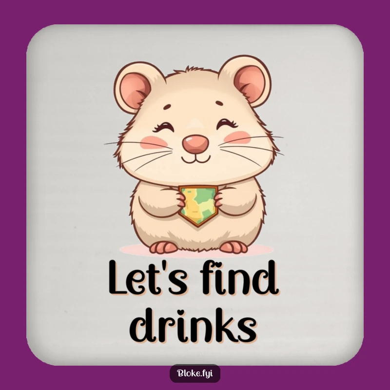 Funny Wombat Coaster, Shy Explorer Design, Hilarious Table Protection