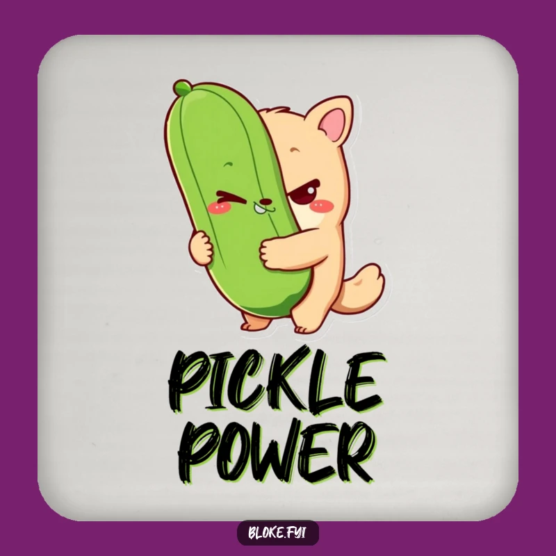 Funny Bloke Pickle Coaster Set - Sly Wink Art, Quirky Drink Protector Funny Gift