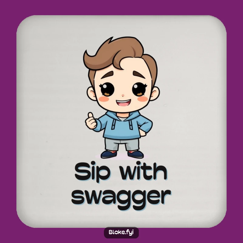 Funny Confident Guy Coaster - Cheeky Pose Drink Protector