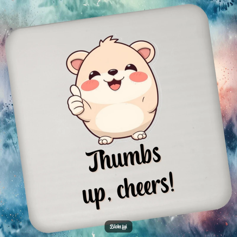Funny Coaster: A round, cheerful animal character gives a double thumbs-up, adding a protective and humorous touch to any surface.