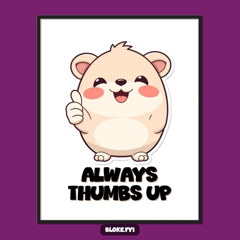 Funny Thumbs Up Animal Poster: Brighten Your Walls with Cheer