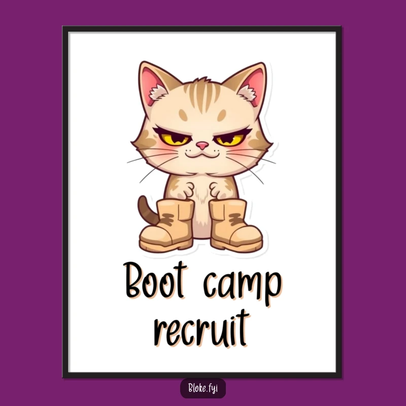 Funny Cat Boots Poster: Goofy Feline Wall Art! The Perfect Funny Gift Print.