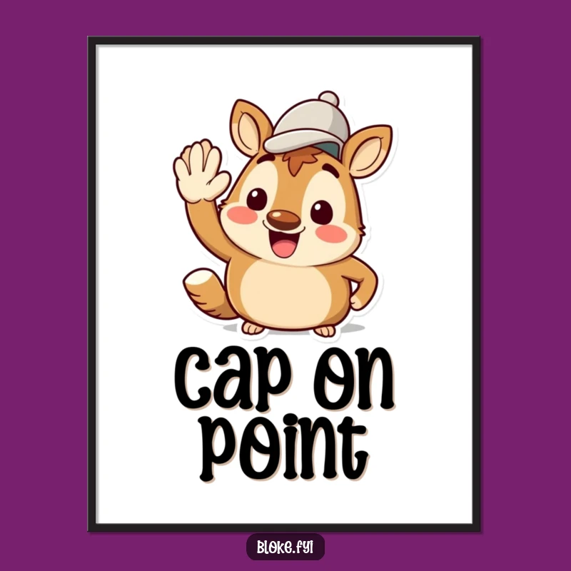 Funny Bloke Animal Cap Salute Poster - Cheerful Wall Art for Happy Homes