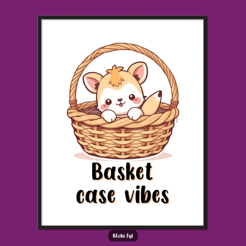 Funny Animal Basket Poster - Playful Art, Perfect Wall Decor Funny Gift