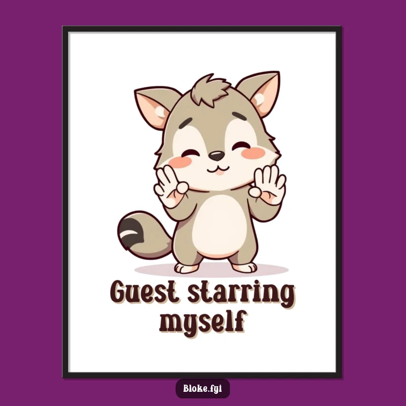 Funny Awkward Animal Poster - High-Five Bloke Character Art