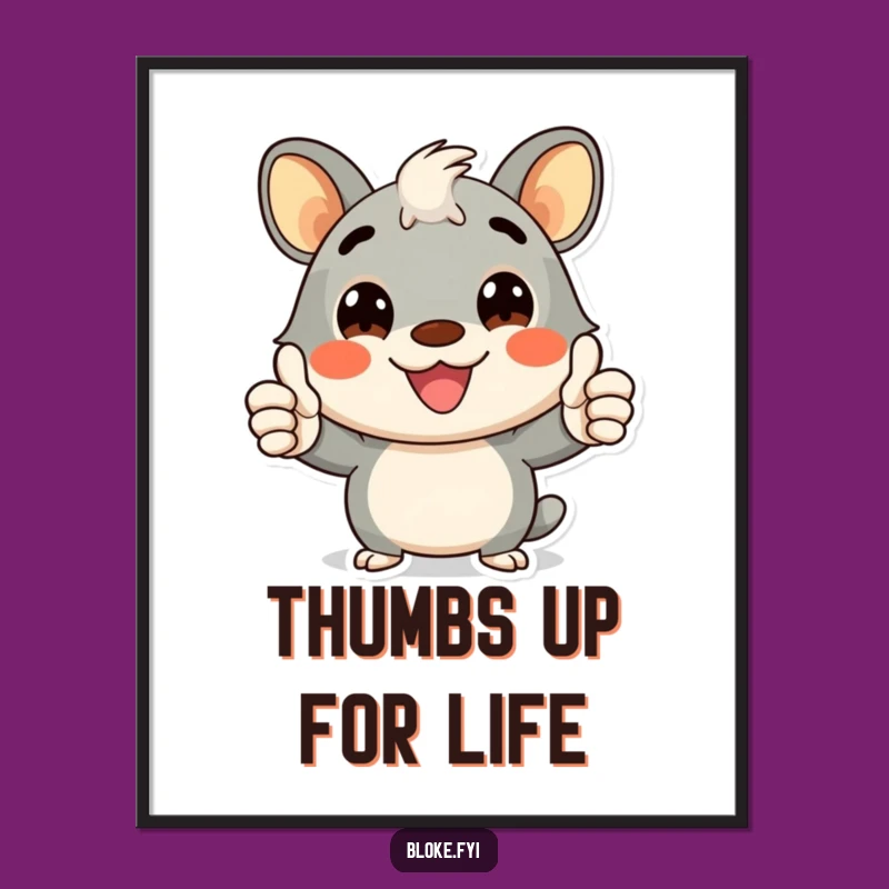 Funny Bloke Animal Thumbs-Up Poster - Cheerful Approval Art