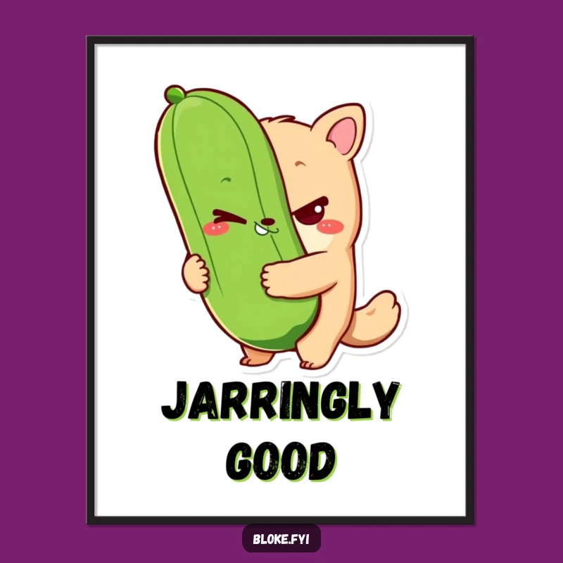 Funny Bloke Pickle Poster - Sly Wink Art, Hilarious Wall Decor Funny Gift
