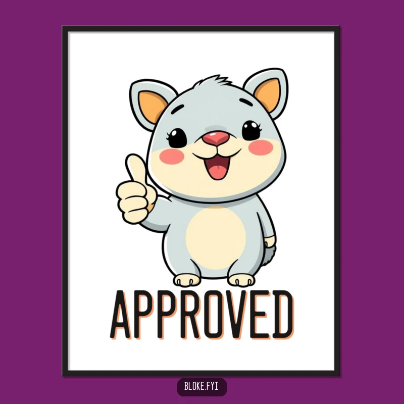 Funny Bold Animal Thumbs-Up Poster: Cheerful Art for Any Room