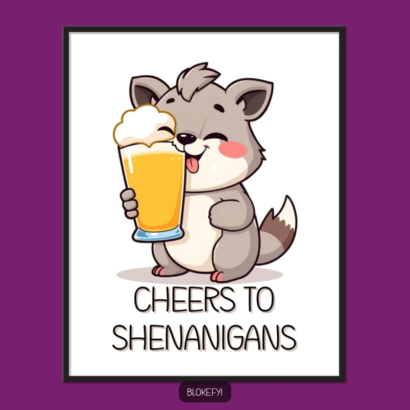 Funny Cheeky Animal Pint Glass Poster: Decorate with Cheers and Laughter