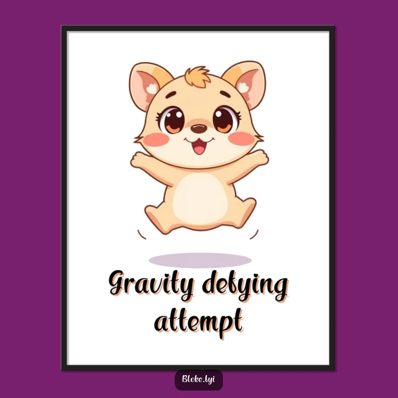 Funny Clumsy Animal Jump Poster - Energetic Wall Art
