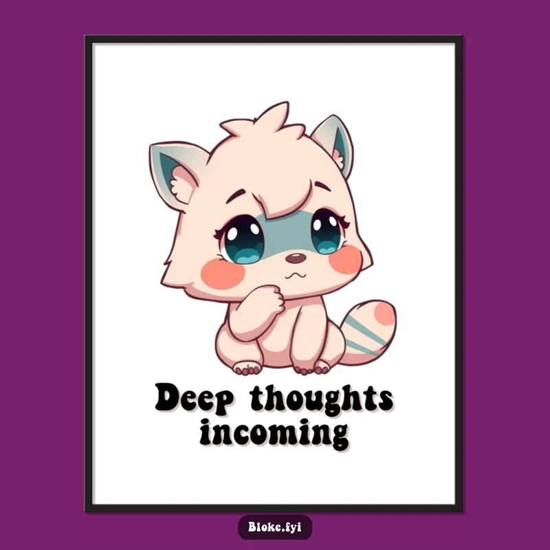 Funny Contemplation Poster - Pondering Creature Art, Great Funny Gift Idea