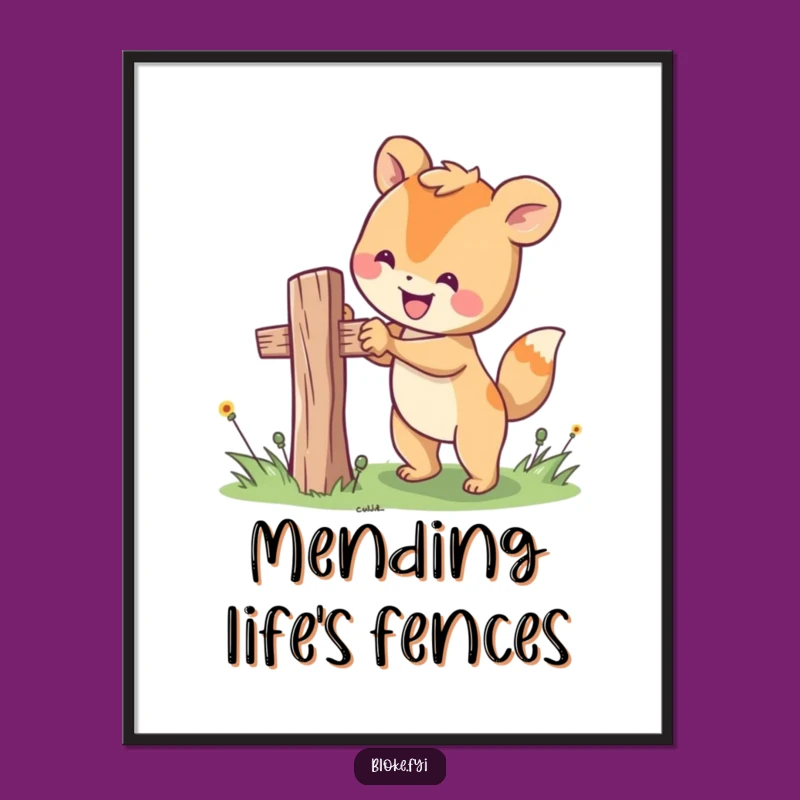 Funny Fixer Animal Poster: Happy DIY Art for Humorous Wall Decor